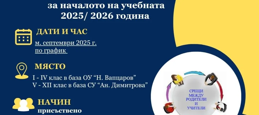 Основно изображение за Срещи между родители и учители